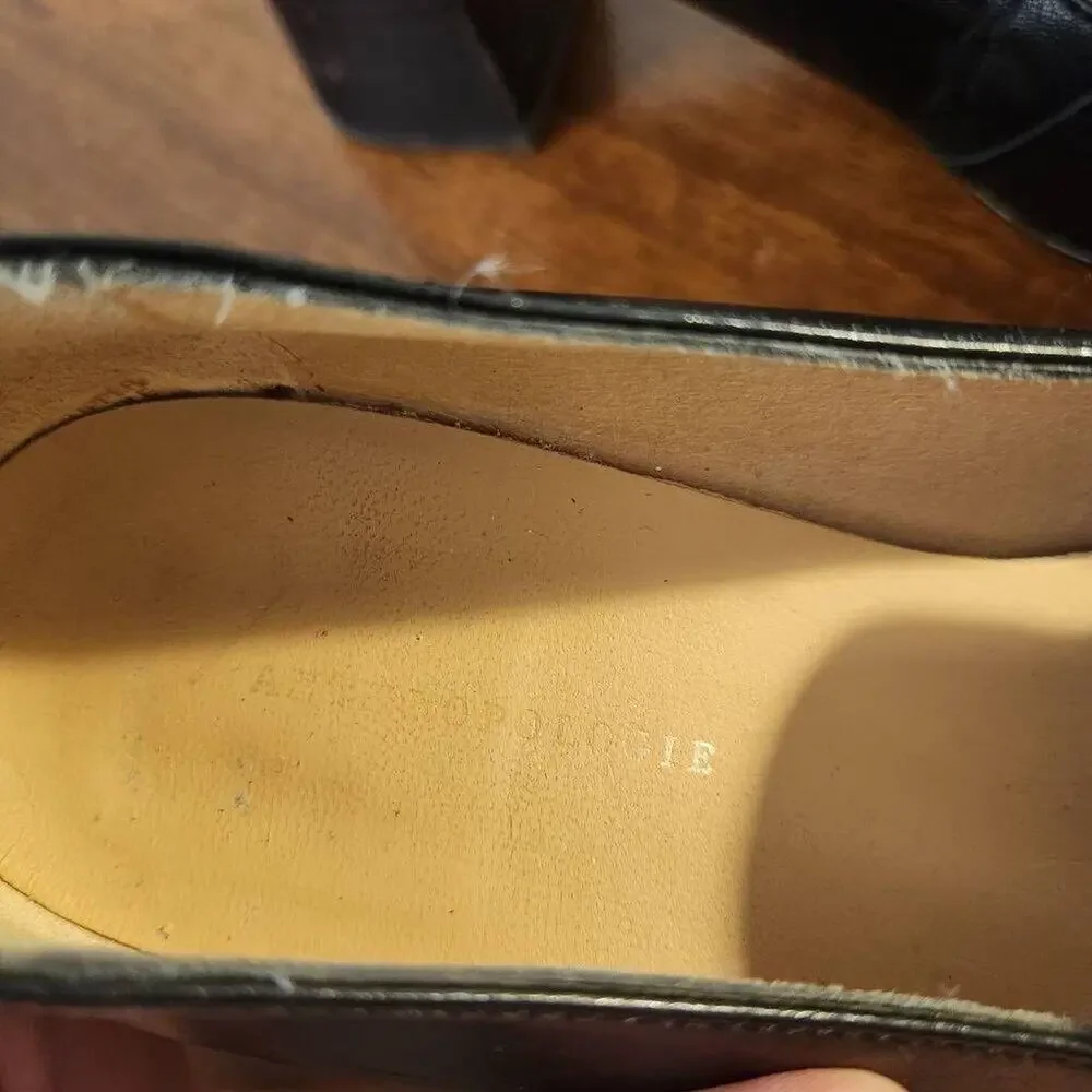 Anthropologie Black Chain Loafers Size 7.5
